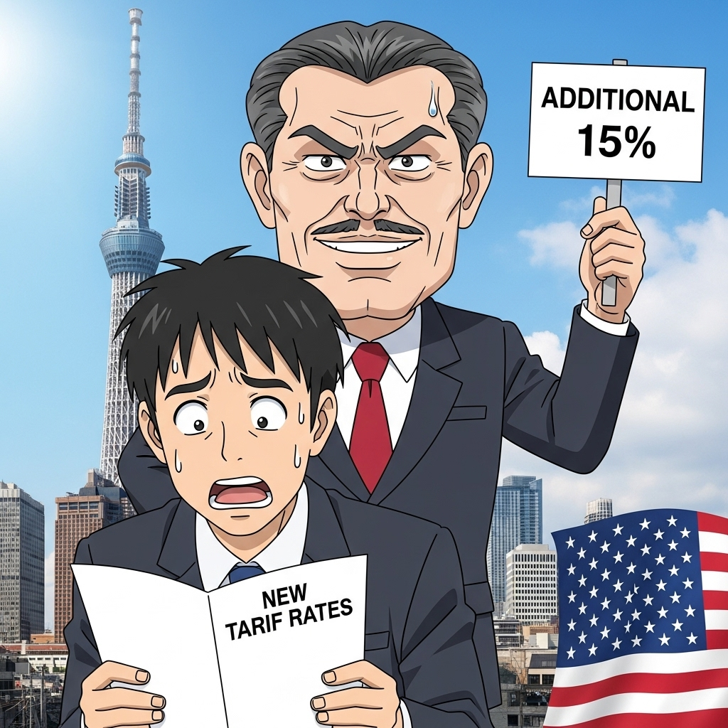 美國關稅政策對日衝擊示意圖