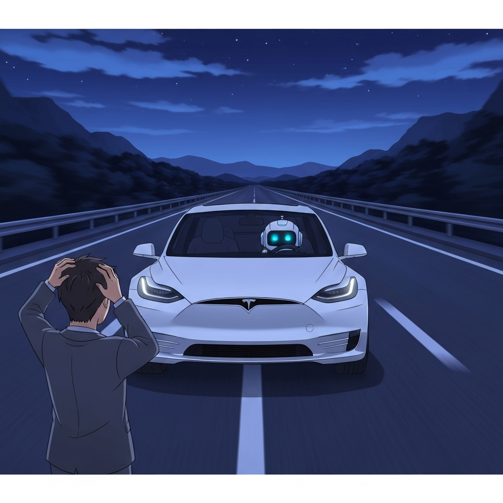 Tesla FSD Physical Turing Test Anime Style