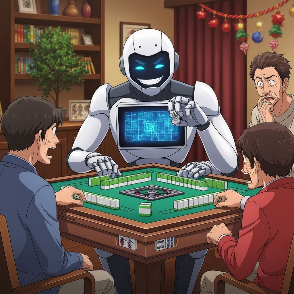 麻將機器人陪打示意圖